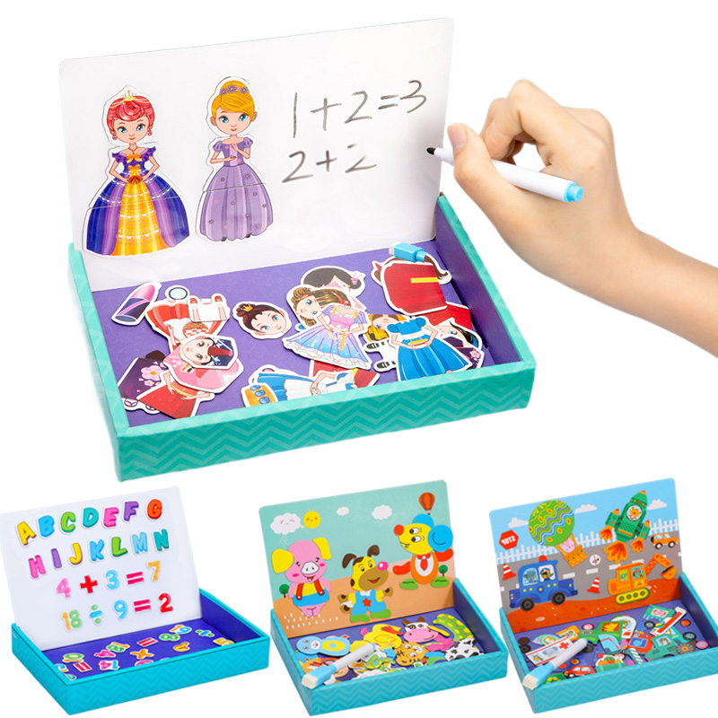 Magnetic Drawing Board - Kertas Puzzle Hewan Multifungsi Perlengkapan Insentif