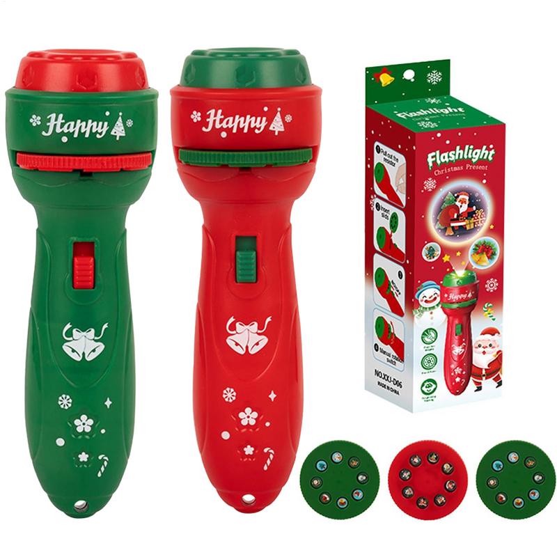 Kids Toys Cartoon Images - Lampu Proyektor Senter Genggam Natal, Mainan
