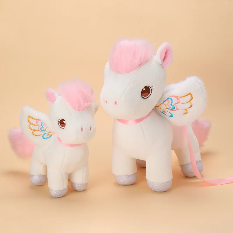 Unicorn Stuffed Toy - Mainan Mewah Pegasus Putih Merah Muda