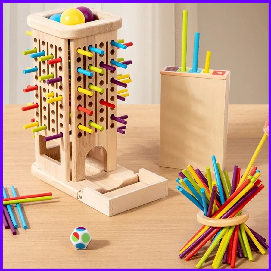 Kids Toys Entertainer - Mainan Menara Tongkat Kayu Montessori Permainan