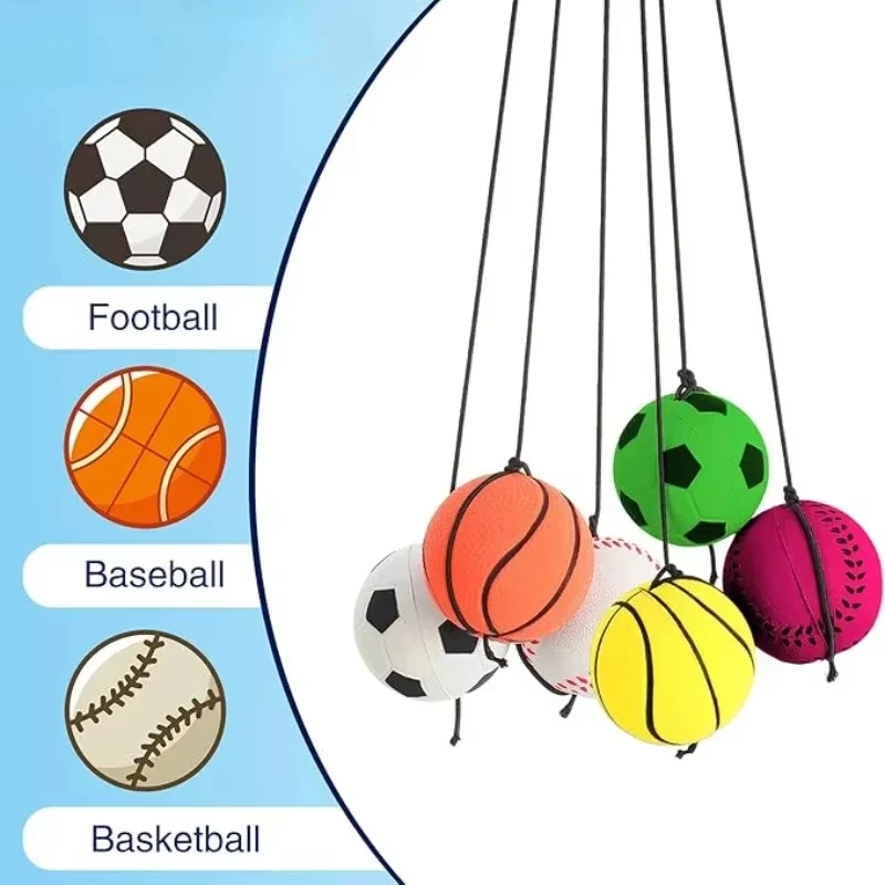 Kids Yoga Toys - Bola Spons Elastis dengan Tali Nilon