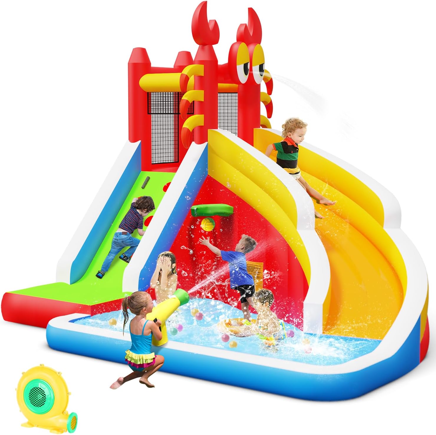 Rumah Loncat Tiup Besar dengan - Basketball Hoop Kids Indoor ulasan dan harga