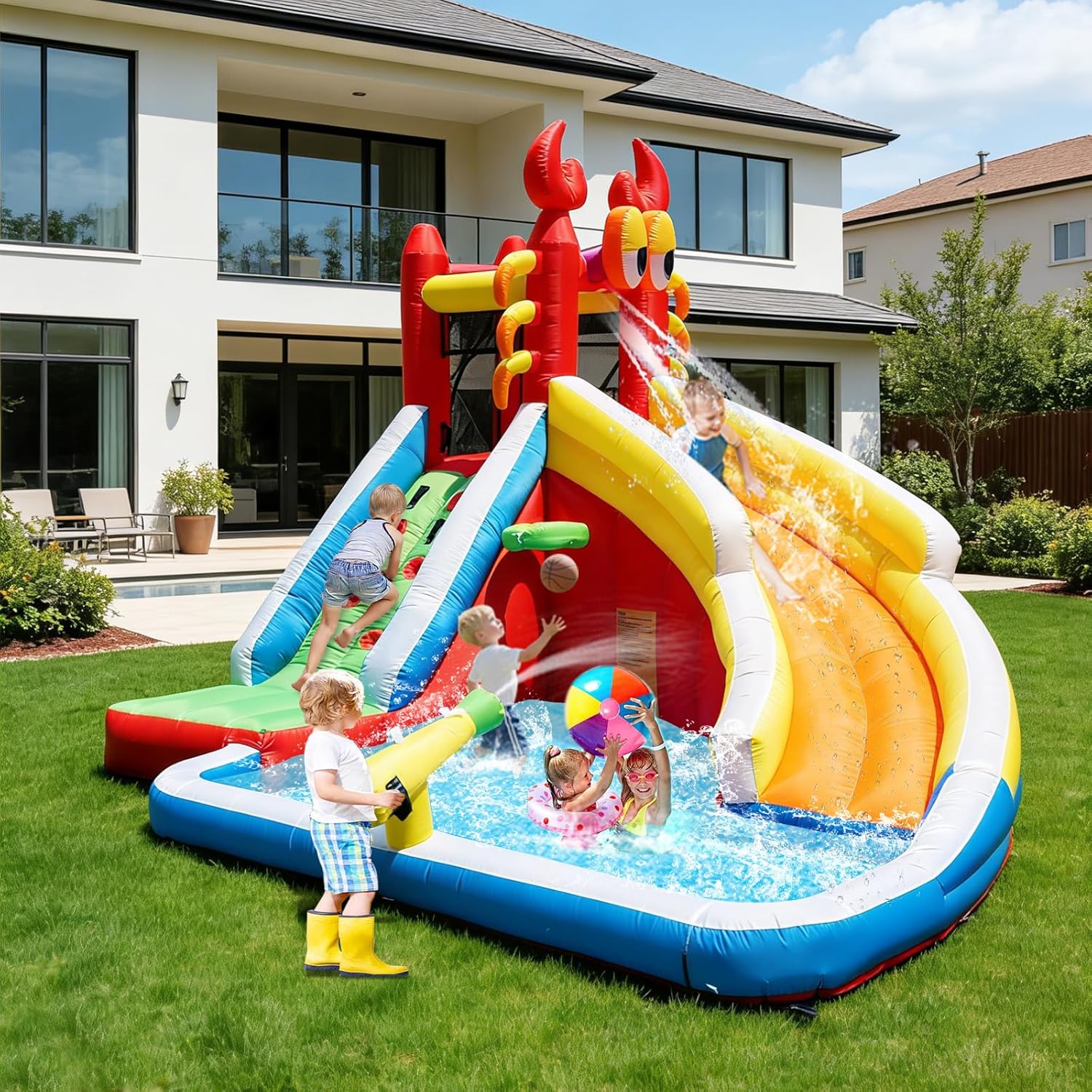 Rumah Loncat Tiup Besar dengan - Basketball Hoop Kids Indoor ulasan dan harga