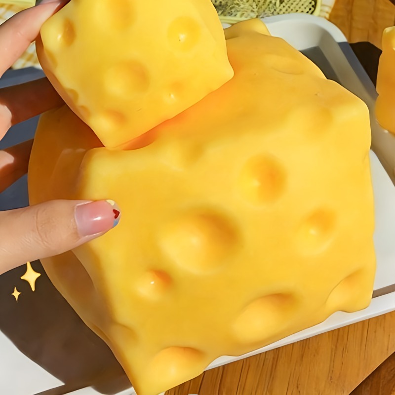 @Dark Yellow Cheese Cube Stres - Kids Toys Yellow ulasan dan harga